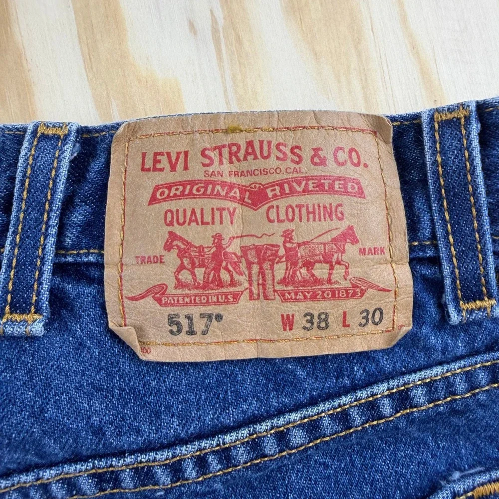 Levis 517 Mens Boot Cut Jeans Blue Denim Medium Wash W38 L30 Cotton